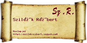 Szilák Róbert névjegykártya