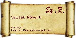 Szilák Róbert névjegykártya